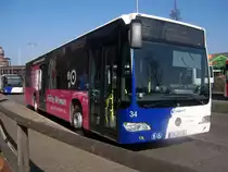 Wagen 34 der VVB, ein MB Citaro mit EZ 01/2009, im Februar 2011 auf der Linie 188.