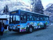 AVG Grindelwald Nr. 20/BE 349'361 Vetter am 31. Dezember 2010 Grindelwald, Bahnhof (mit Vollwerbung fr  Snowli )