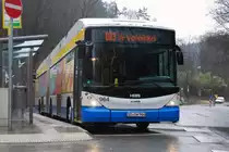 Hess Trolleybus BGT-N2C der Stadtwerke Solingen, aufgenommen w�hrend der Sonderfahrt durchs Oberbergische an der Haltestelle Unterburg Burger Bahnhof am 27.02.2011