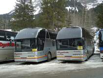Engeloch, Riggisberg - BE 145'505 + BE 30'897 - Neoplan am 9. Januar 2011 in Adelboden, Unter dem Birg (Mein 10'000. Foto auf bus-bild.de!)