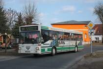 MAN SL 202 ex BBG eines privaten Verkehrsunternehmens f�hrt f�r die BBG in Finowfurt die Linie 905, am 22.03.2011.