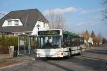 MAN NL 202 ex BBG eines privaten Verkehrsunternehmens f�hrt f�r die BBG in Finowfurt die Linie 905, am 22.03.2011.