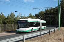 Solaris Trollino 18AC, Obus 053 der BBG-Eberswalde in Finow am 23.03.2011.