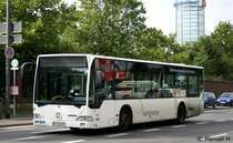 KVB 257 (K VB 257) mit Werbung f�r die K�lner Messe.
Aufgenommen vor dem Betriebshof K�ln Niehl, 29.8.2010.