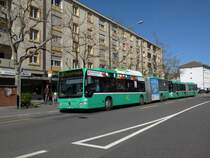 Mercedes Citaro 704 und MAN Bus 768 an der Haltestelle Im Wasenboden. Die Aufnahme stammt vom 02.04.2011.