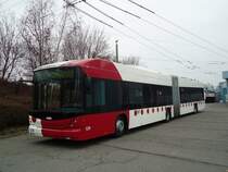 TPF Fribourg - Nr. 529 - Hess/Hess Gelenktrolleybus am 7. M�rz 2011 in Fribourg, Garage