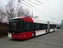 TPF Fribourg - Nr. 529 - Hess/Hess Gelenktrolleybus am 7. Mrz 2011 in Fribourg, Garage