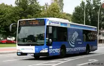 Hochbahn 2742 (HH HN 2742) mit Werbung fr HanseCom.
Aufgenommen am ZOB Barmbek, 2.9.2010.