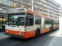 TPG Gen�ve - Nr. 672 - Saurer/Hess Gelenktrolleybus am 10. M�rz 2011 in Gen�ve, Coutance