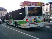 Colmar (F), TRACE, Wagen 166, EvoBus MB O 530 CNG (Citaro) an der Haltestelle  Unterlinden  in der Stadtmitte.