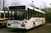 Mercedes O405, aufgenommen im April 1999 auf dem Parkplatz der Westfalenhallen in Dortmund.