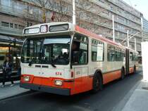 TPG Gen�ve - Nr. 674 - Saurer/Hess Gelenktrolleybus am 10. M�rz 2011 in Gen�ve, Coutance