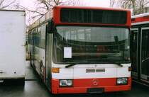 Mercedes O405 N, aufgenommen im Januar 2002 im GWZ der Evobus NL Dortmund.