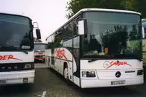 Mercedes O550 Integro, aufgenommen im Oktober 1999 auf dem Parkplatz der Westfalenhallen in Dortmund.