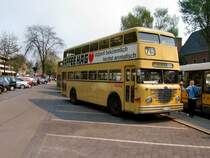 B�sing-Doppeldeckerbus. Sonderfahrten Mai 2006 als Linie 76E zum Platz der Luftbr�cke gekennzeichnet in Marienfelde