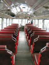 Innenaufnahme B�ssing-Bus aus Hamburg. Vor der R�ckfahrt zum Bahnhof Zoo in Spandau, noch ohne Fahrg�ste. Aufnahme: Mai 2007
