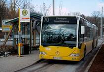 Mercedes Gelenkbus auf der Linie 70 am 16.11.2007 an der Haltestelle Ruhbank (Fernsehturm).