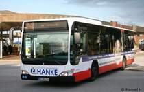 Hochbahn 2754 (HH HN 2754) mit Werbung f�r Hanke.
Aufgenommen am ZOB Harburg, 2.9.2010.