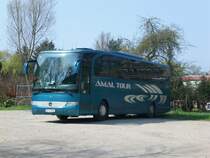 Mercedes-Benz O 510 (Tourino) abgestellt auf einem Parkplatz in Dahlwitz-Hoppegarten.