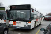 Jumbo 14, ein Mercedes O405 N, vom Unternehmen Gerda Klingenfu�, aufgenommen am 27.02.2011 am Abstellplatz von Klingenfu� in Velbert.