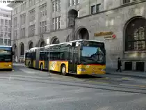 Postauto/PU Eurobus Nr. 2 ''T�bach'' (Mercedes Citaro O530G) am 15.4.2011 beim Bhf. St.Gallen. Dieser Wagen ist einer von 2 Citaro-Postautos, die neben der Stadtfront auch noch eine Klimaanlage haben.