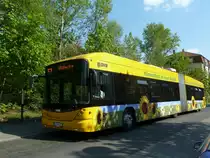 Der Hess Hybrid Bus stand am 24.04.2011 auf der 63 an der Endhaltestelle L�btau. 