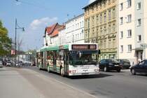 MAN NGE 152, Obus 032 der BBG-Eberswalde am 19.04.2011 am Hauptbahnhof. 

