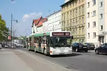 MAN NGE 152, Obus 032 der BBG-Eberswalde am 19.04.2011 am Hauptbahnhof. 

