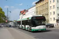Solaris Trollino 18AC, Obus 051 der BBG-Eberswalde am Hauptbahnhof am 19.04.2011. 
