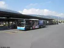 BSW Nr. 346 ''Delta M�bel'' (MAN Lion's City A20) am 15.4.2011 beim Bhf. Sargans