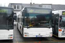 Jumbo 70, ein MAN N�263, vom Unternehmen Gerda Klingenfu�, aufgenommen am 27.02.2011 auf dem Betriebshof von Klingenfu� in Velbert.