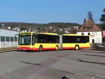 Citaro II Gelenkbus im Bahnhof Gammertingen am 29/03/11.