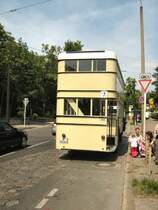 hist. B�ssing-Bus, bereit zu Sonderfahrten, am Betriebshof Niedersch�nhausen, Mai 2007