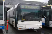 Jumbo 8, ein MAN N�263, vom Unternehmen Gerda Klingenfu�, aufgenommen am 27.02.2011 auf dem Betriebshof von Klingenfu� in Velbert.