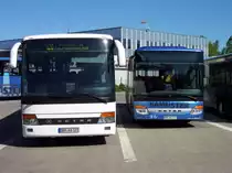 Setra 316 �L der K�stenbus GmbH und Setra 415 NF der Hameister GbR am Rostock ZOB 30.04.2011