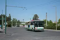 Setra �berlandbus, Wagen 148 der BBG-Eberswalde in Nordend am 07.05.2011. In wenigen Tagen wird die Stra�e neu gebaut und der Obusverkehr umgeleitet. 

