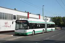 Solaris Trollino 18AC, Obus 055 der BBG-Eberswalde in Finow am 07.05.2011. 

