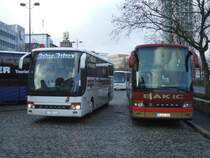 2 x K-Setra ,Reiter Reisen aus Emden und Bakic Reisen aus Bielefeld im Dortmunder Bbf/Hbf.(09.12.2007)