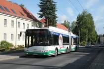 Solaris Trollino 18AC, Obus 052 der BBG-Eberswalde in Finow am 16.05.2011