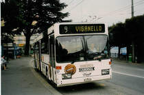 Aus dem Archiv: ACT Lugano - Nr. 57/TI 179'337 - Mercedes O 405 (ex Nr. 27) am 13. Juli 1998 in Lugano, Piazza Manzoni (mit Vollwerbung f�r  CARDINAL )