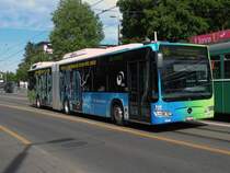 Mercedes Citaro Hybrid mit der Betriebsnummer 736 an der Haltestelle Zoo Dorenbach in Basel. Die Aufnahme stammt vom 09.05.2011.