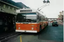 Aus dem Archiv: TL Lausanne - Nr. 741 - FBW/Hess Trolleybus am 7. M�rz 1998 beim Bahnhof Lausanne