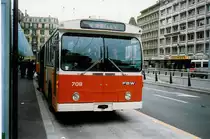 Aus dem Archiv: TL Lausanne - Nr. 708 - FBW/Hess Trolleybus am 15. April 1998 in Lausanne, Chauderon