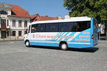 Neuer Kstenbus als Linie 110 von Bad Doberan ZOB nach Krpelin Markt kurz nach der Abfahrt in Bad Doberan,Stadtmitte.(30.05.2011)