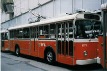 Aus dem Archiv: TL Lausanne - Nr. 679 - FBW/Eggli Trolleybus am 22. August 1998 in Lausanne, Depot Borde
