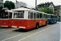 Aus dem Archiv: TL Lausanne - Nr. 591 - FBW/FFA Trolleybus (ex TPG Gen�ve Nr. 852; ex VBZ Z�rich Nr. 91) am 7. Juli 1999 in Lausanne, Depot Borde