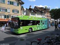 BS 59326 (Hess Swisshybrid) am 28.5.2011 in Winterthur beim Graben. Hess testet in Zusammenarbeit mit VV (Verband ffnetlicher Verkehr), STI, SBW, tl, Postauto, BSU, tpg und BVB diesen Hyrindbus. Im Juni wird er in Winterthur auf den Linie 2 und 3 zum Einsatz kommen. Vor diesem Einsatz wurde er der Winterthurer Bevlkerung vorgestellt.