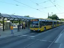 Ein Hybrid Bus von Mercedes Benz (462 001-8) stand als Linie 62 am Pirnaischen Platz. Dresden, 03.06.2011