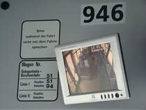 P:AV 946 ist ein MB Citaro Bus der VIP. Hier sieht man die Fahrzeugnummer 946 und ein neuer Bildschirm f�r die Kamera�berwachung. Aufgenommen am 26.12.2007