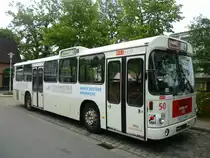 Der Wagen 50 MAN SL 200 ist jetzt der letzte seiner art bei der delbus.
Wagen 51 wurde ausgemustert,und steht abgestellt in der halle der delbus.
